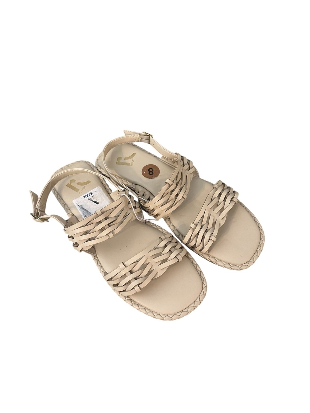 Report Fern Almond Basket Weave Strappy Women's Sandals Size 8 M